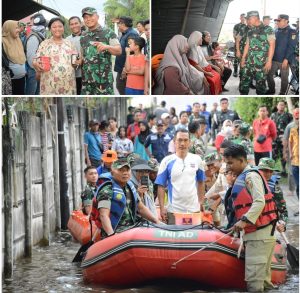Danrem 031/WB Tinjau Langsung Warga Terdampak Banjir Dan Berikan Bantuan Sembako